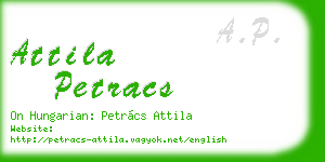 attila petracs business card